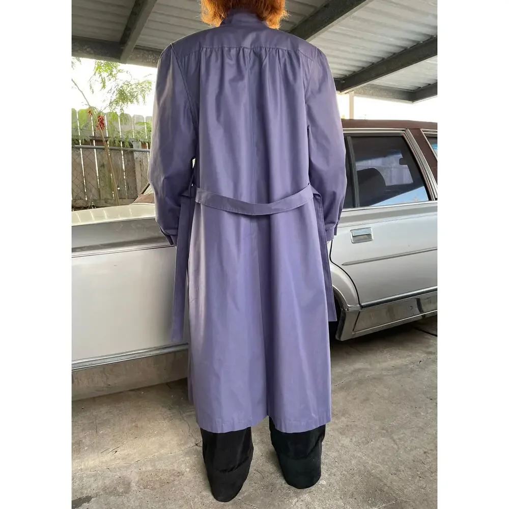 🔥Vintage 80 USA London Fog Bow Tie Neck Fleece Lined Classic Preppy Trench Coat - Picture 4 of 15